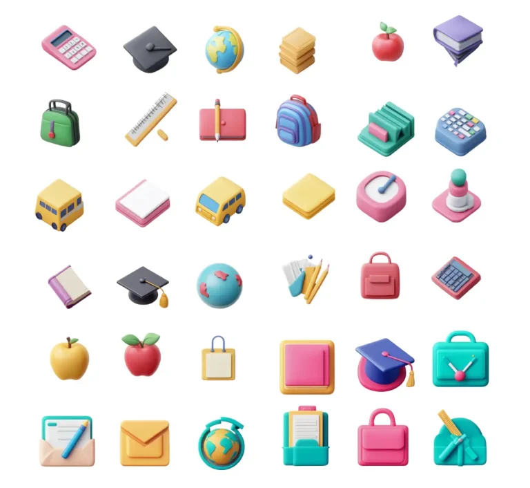 36 Free 3D Education Icons Figma