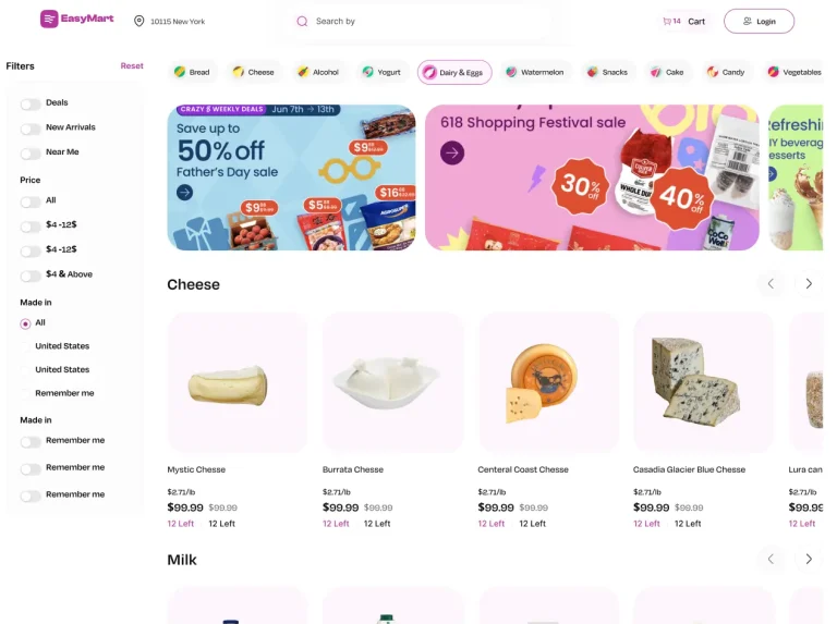 EasyMart Responsive E-Commerce UI Kit Figma