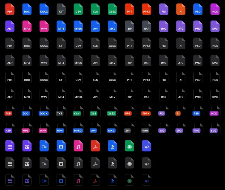 File Type Icons for UI Design