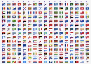 Round and Rectangular National Flag Icon set