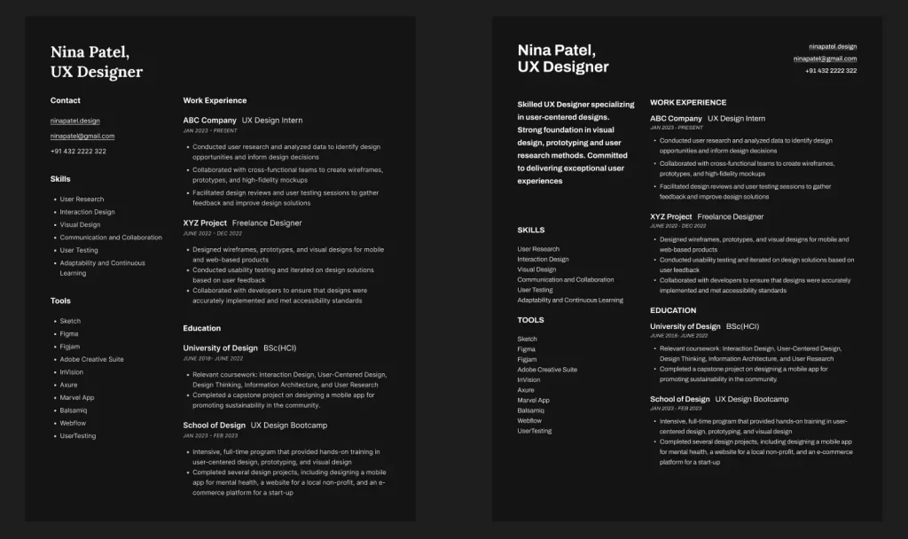 Minimal Resume Templates Pack Figma