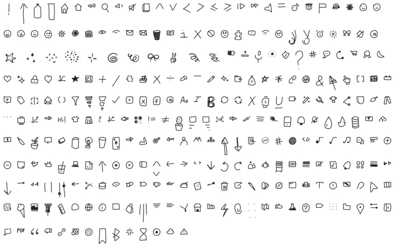 300+ handmade Doodled Icons for free