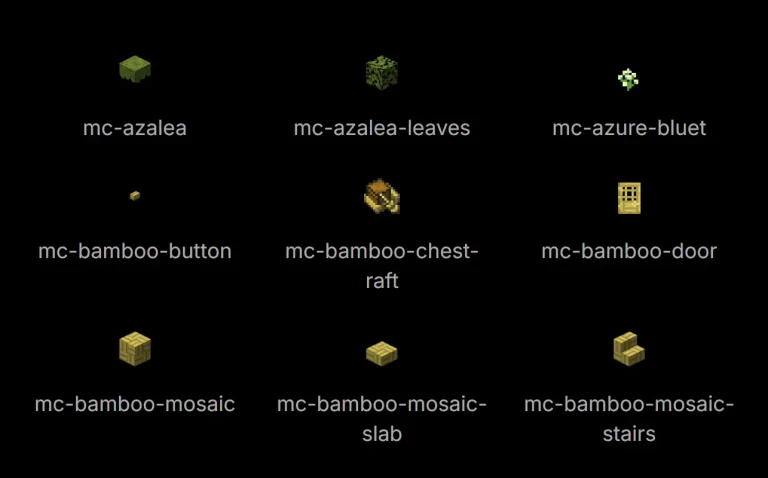 1300+ Pixel-style Minecraft Icons