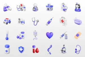 24 Free 3D Medical & Healthcare Icons