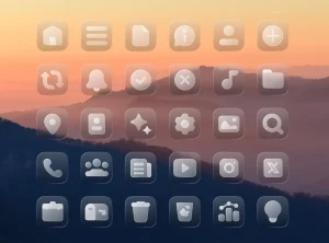 30 Free Liquid Glass-style Web Icons SVG