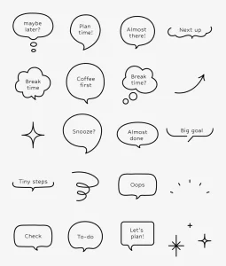 Handdrawn Speech Bubbles Pack Figma
