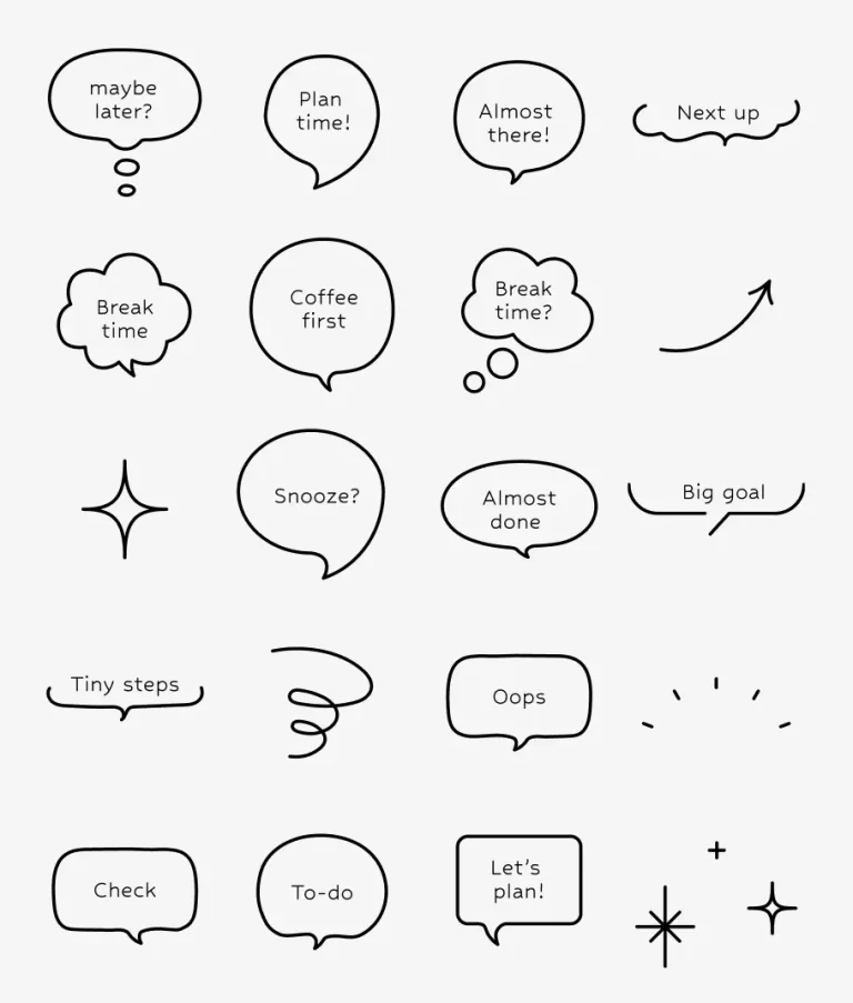Handdrawn Speech Bubbles Pack Figma