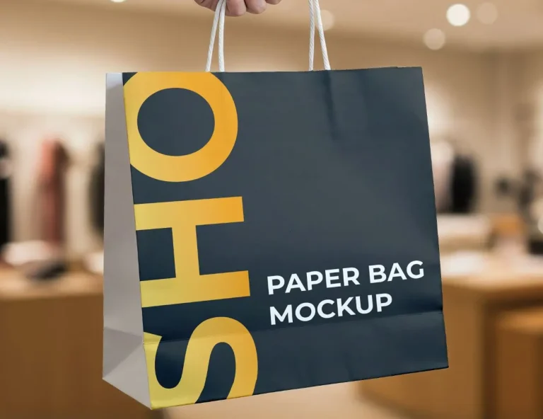 Realistic Paper Bag Mockup for Design Presentation