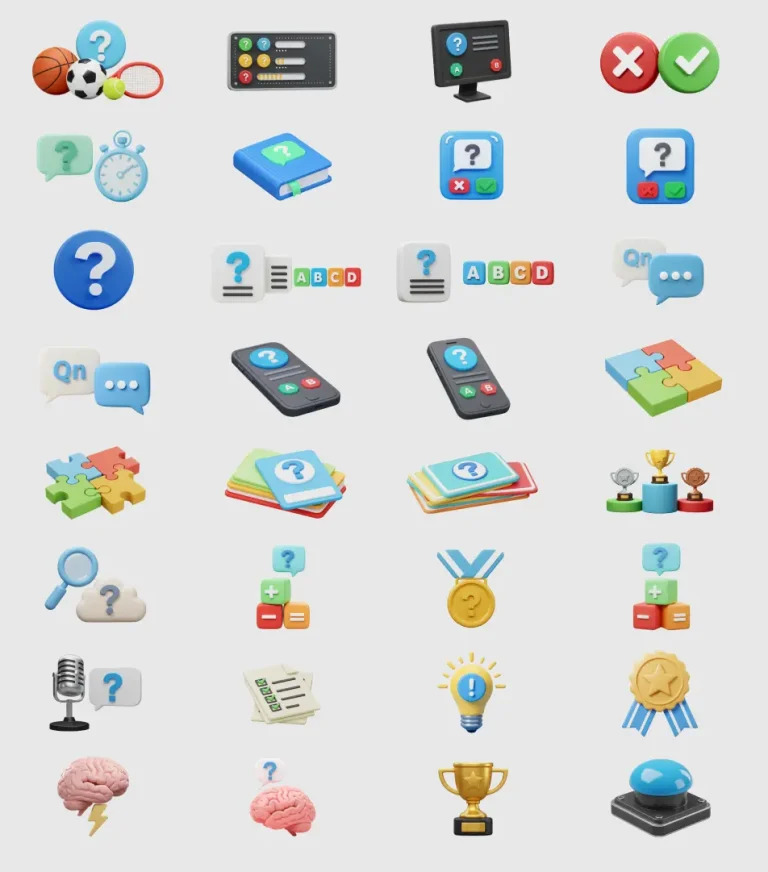 32 Free 3D Game Icons for Figma