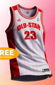 Round Neck Basketball Jersey Mockup PSD