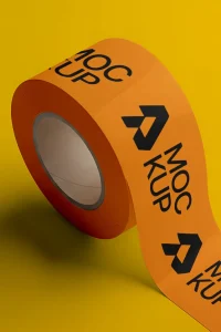 5K Quality Yellow Tape Mockup PSD