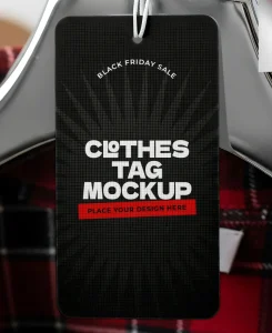 High-Res Clothing Label Mockup for Black Friday Design