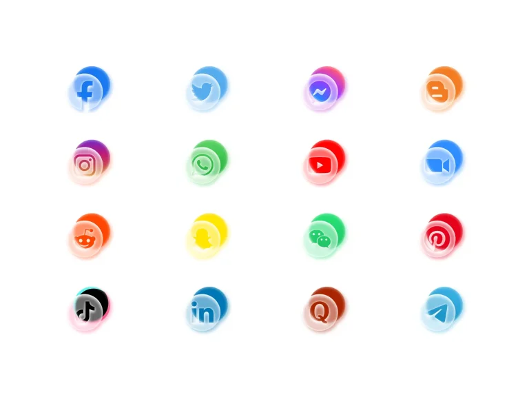 16 Free Social Icons in Glassmorphism Style