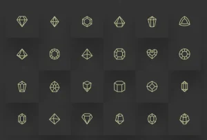 24 Free Crystal & Gemstone Vector Icons