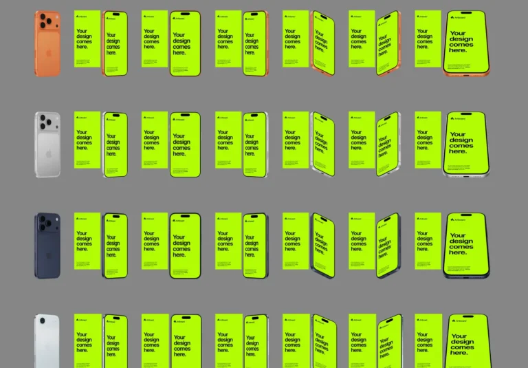 iPhone 17 and iPhone Air Mockups with Transparent Background