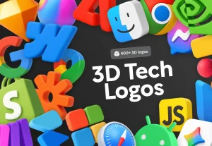 400+ Free 3D Tech Brand Logos