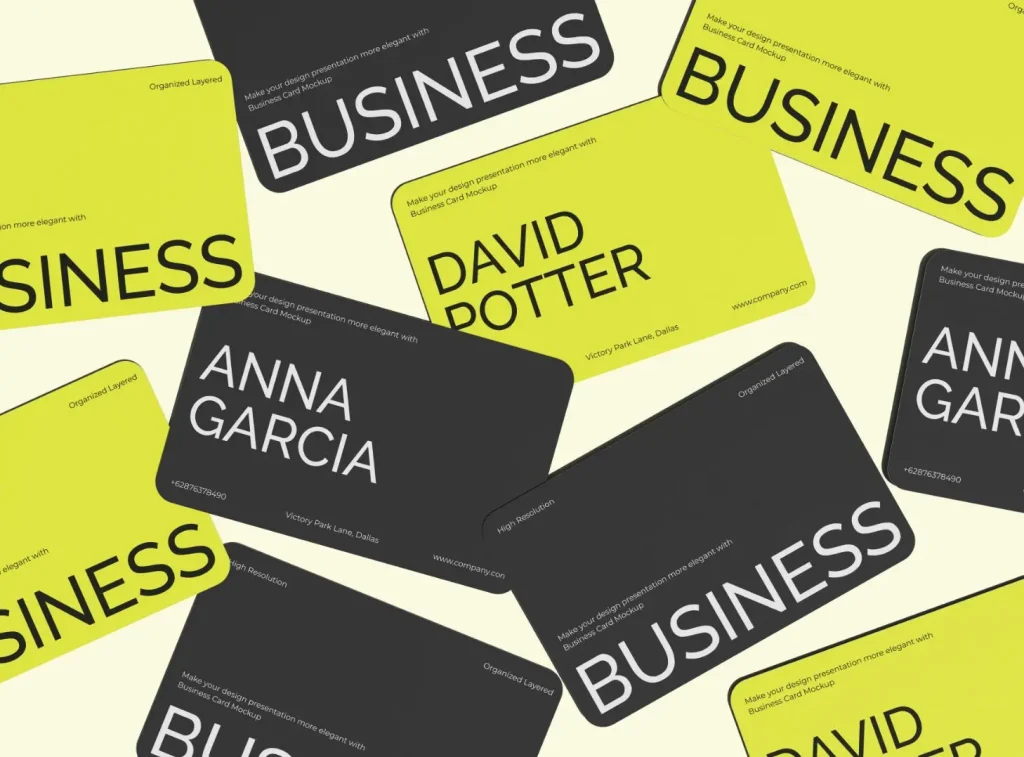 Minimal Rounded Corner Business Card Mockups