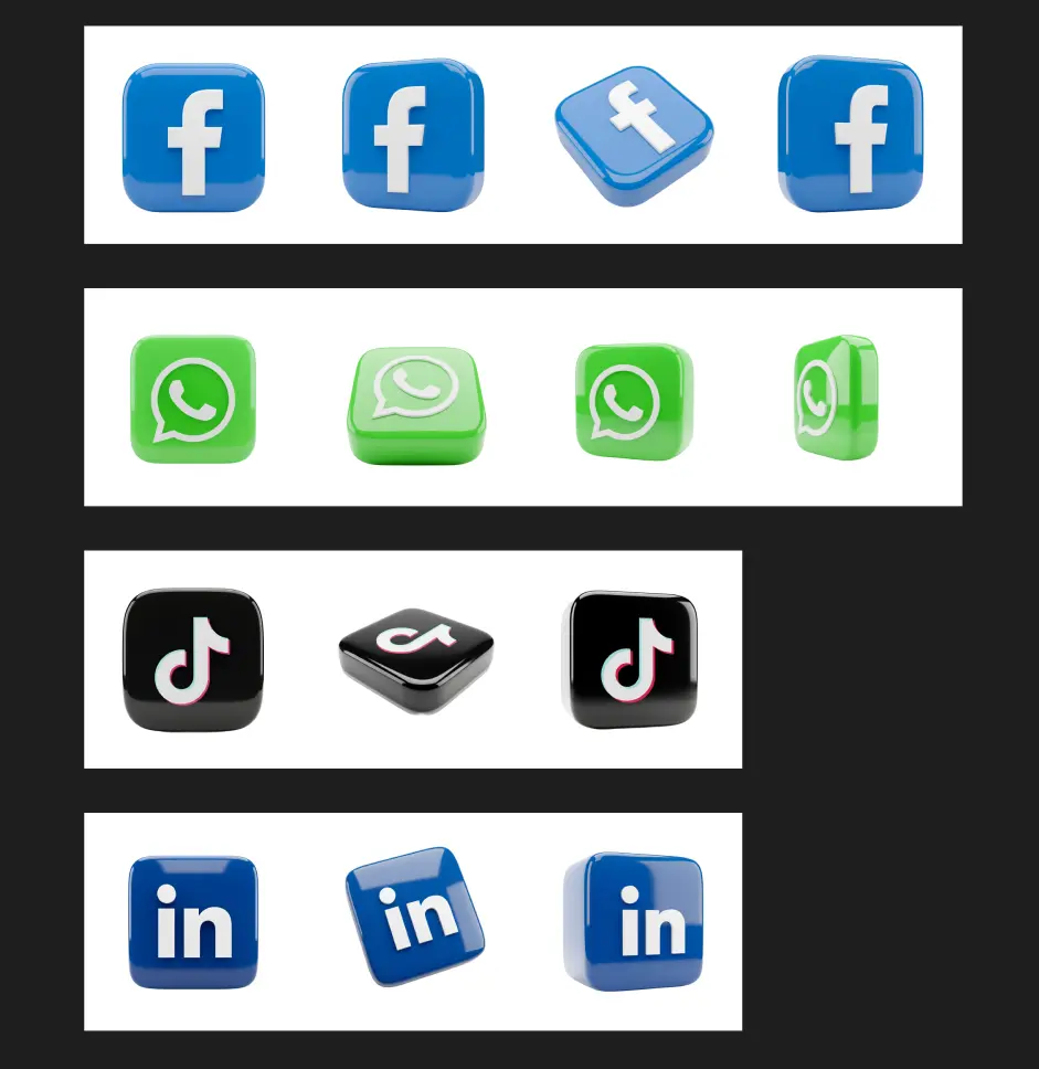 20 Free 3D Glossy Social Icons