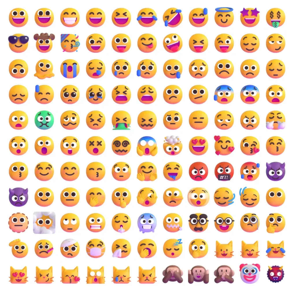 1100+ Free 2D 3D Microsoft Emojis in Figma