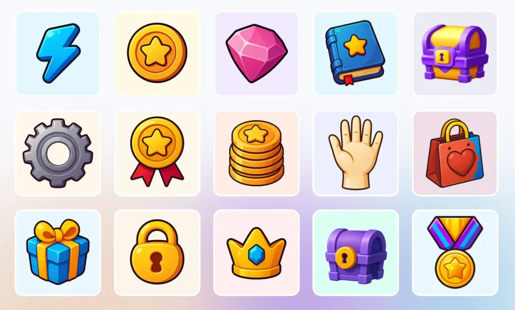 12 Free Colorful Game Vector Icons Figma