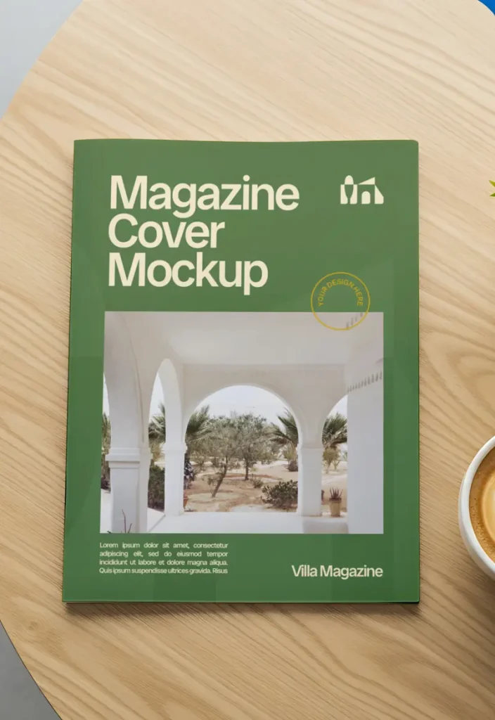 Villa Magazine Cover Mockup for Professional Presentations