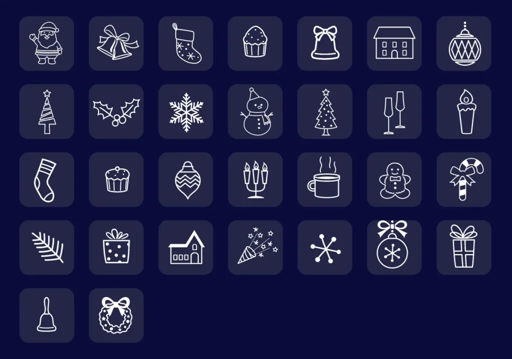 30 Free Christmas Outline Icons