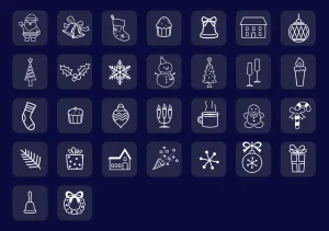 30 Free Christmas Outline Icons