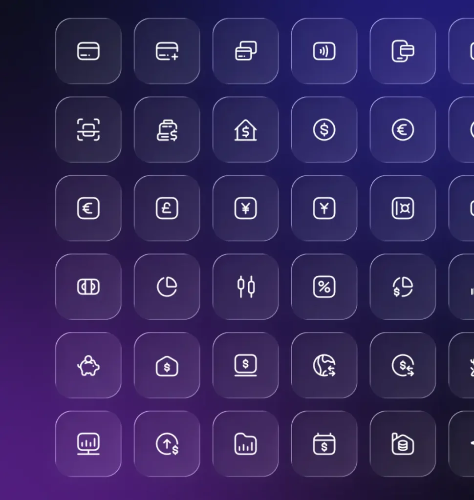 140 Finance Icons for Banking Apps (SVG, PNG, Figma)