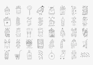 125 Free Handdrawn Christmas Trees (SVG & PNG)