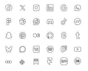 30+ Free Handdrawn Social Media Icons (SVG & PNG)