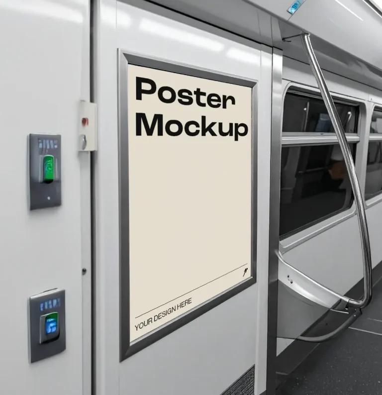 Free Subway Poster Mockup PSD for Editorial Designs