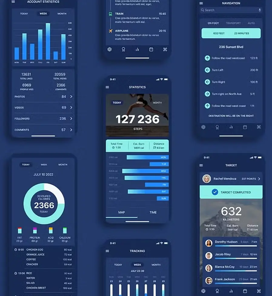 Tracking iOS App UI Kit (30+ Screens)