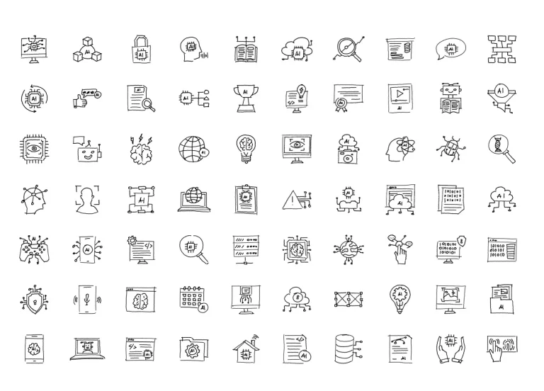 70 Free Hand-Drawn AI Icons for B2B