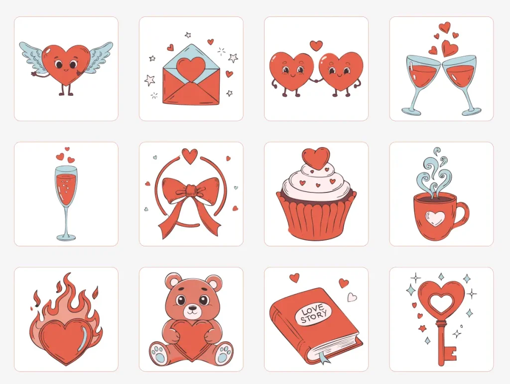 Hand-Drawn Valentine Vectors for Figma