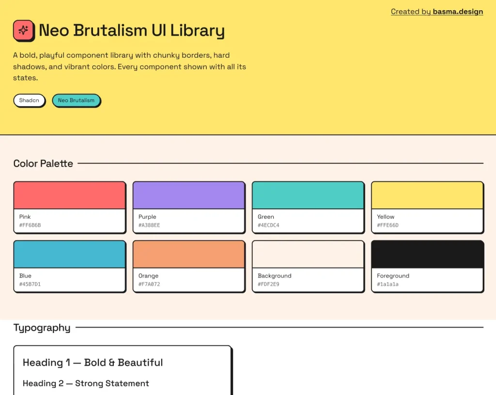 Neubrutalism UI Kit for Figma