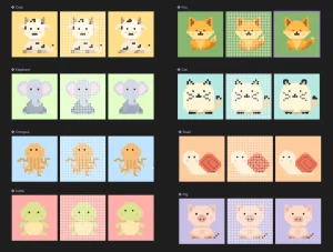 24 Free Cute Pixel Animal Illustrations for Figma