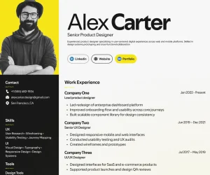 3 Free Editable ATS Resume Templates for Figma
