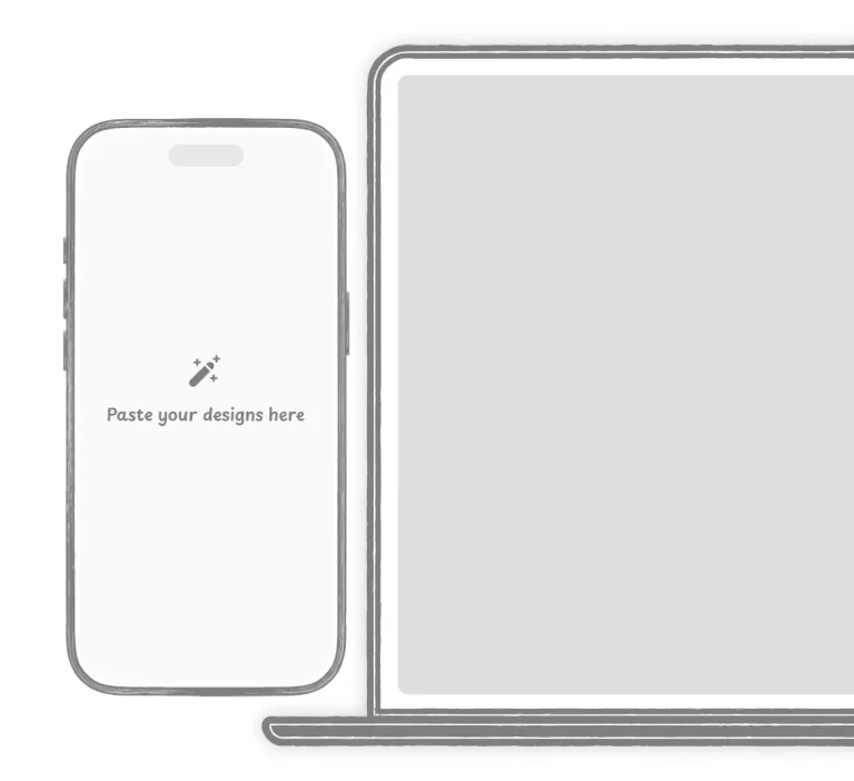 Sketch-style iPhone & Macbook Figma Mockup