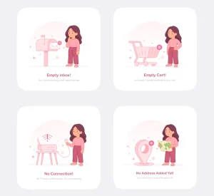 Playful Empty State Illustrations for Figma