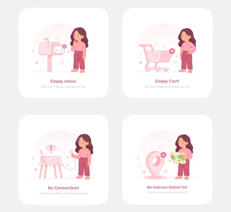 Playful Empty State Illustrations for Figma
